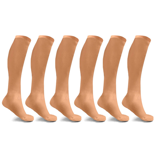 6-Pairs Women's Compression Anti-Fatigue Trouser Socks Graduated Compression Dress Socks for Work, Travel & Everyday Support