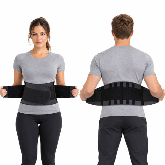 Breathable Double Compression Back Support Waist Belt Adjustable Waist Support Belt for Workouts, Lifting, Posture & Everyday Activity