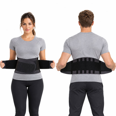 Breathable Double Compression Back Support Waist Belt Adjustable Waist Support Belt for Workouts, Lifting, Posture & Everyday Activity