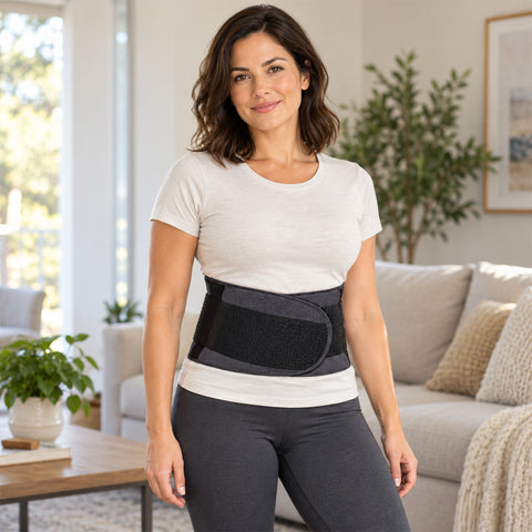 Breathable Double Compression Back Support Waist Belt Adjustable Waist Support Belt for Workouts, Lifting, Posture & Everyday Activity