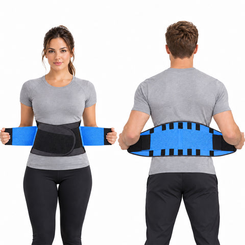 Breathable Double Compression Back Support Waist Belt Adjustable Waist Support Belt for Workouts, Lifting, Posture & Everyday Activity