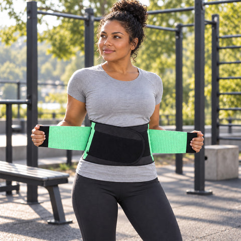 Breathable Double Compression Back Support Waist Belt Adjustable Waist Support Belt for Workouts, Lifting, Posture & Everyday Activity