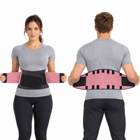 Breathable Double Compression Back Support Waist Belt Adjustable Waist Support Belt for Workouts, Lifting, Posture & Everyday Activity