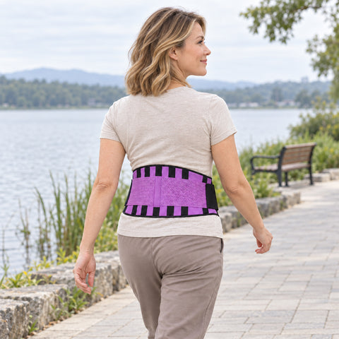 Breathable Double Compression Back Support Waist Belt Adjustable Waist Support Belt for Workouts, Lifting, Posture & Everyday Activity