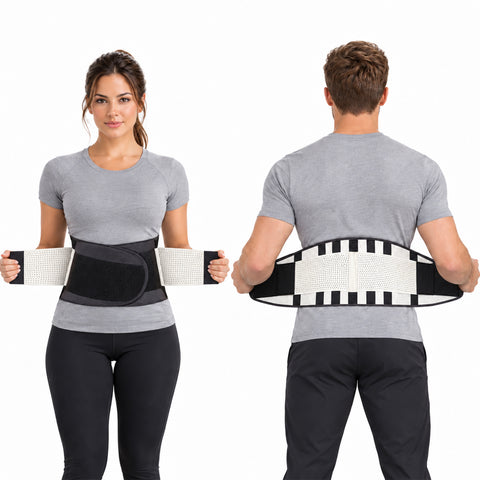 Breathable Double Compression Back Support Waist Belt Adjustable Waist Support Belt for Workouts, Lifting, Posture & Everyday Activity