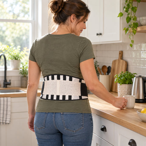 Breathable Double Compression Back Support Waist Belt Adjustable Waist Support Belt for Workouts, Lifting, Posture & Everyday Activity