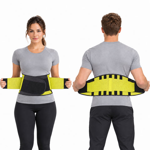 Breathable Double Compression Back Support Waist Belt Adjustable Waist Support Belt for Workouts, Lifting, Posture & Everyday Activity