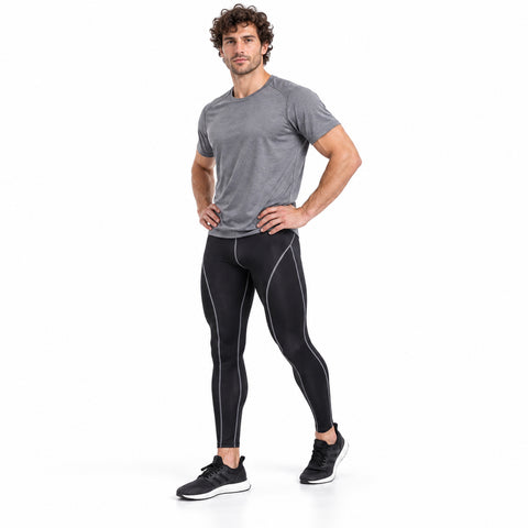 Men's Quick-Dry Compression Pants – Stretch Activewear, One Size
