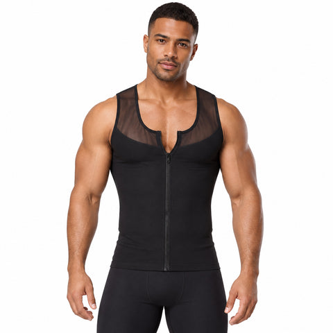 Men's Zip-Front Shapewear Vest – Sleeveless Body-Smoothing Undershirt