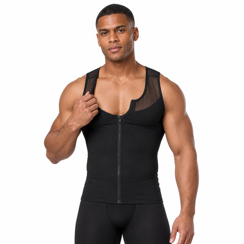 Men's Zip-Front Shapewear Vest – Sleeveless Body-Smoothing Undershirt