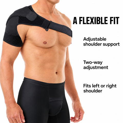 Adjustable Shoulder Support Brace – Left or Right Shoulder Wrap, 1-Pack or 2-Pack