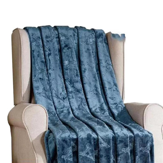 Ultra Soft Eiffel Tower Embossed Throw Blanket 50" x 60" – Lightweight, Hypoallergenic, Machine Washable Blanket for Couch, Bed, or Travel