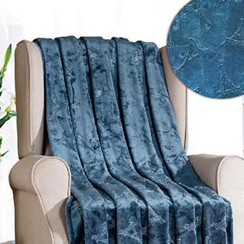 Ultra Soft Eiffel Tower Embossed Throw Blanket 50" x 60" – Lightweight, Hypoallergenic, Machine Washable Blanket for Couch, Bed, or Travel
