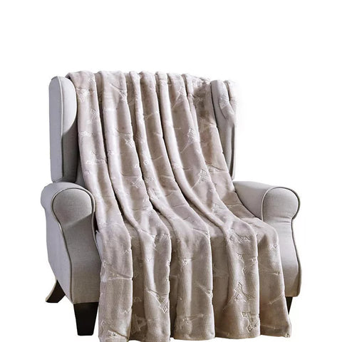 Ultra Soft Eiffel Tower Embossed Throw Blanket 50" x 60" – Lightweight, Hypoallergenic, Machine Washable Blanket for Couch, Bed, or Travel