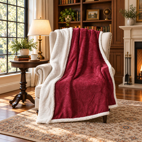 2-Pack Ultra-Soft Microplush Printed Sherpa Throw Blankets – 50" x 60"  Lightweight Warm Fleece Blankets for Couch, Sofa & Bed | 100% Polyester | Machine Washable