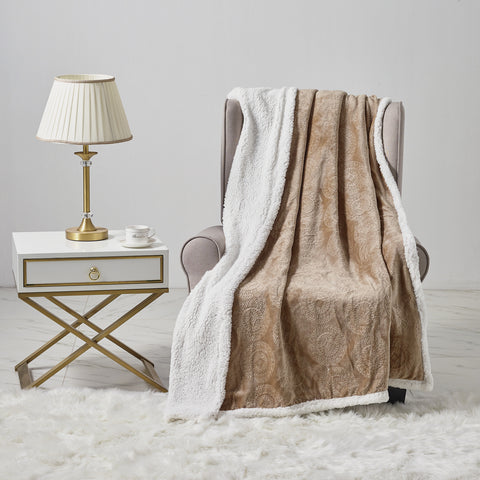 2-Pack Ultra-Soft Microplush Printed Sherpa Throw Blankets – 50" x 60"  Lightweight Warm Fleece Blankets for Couch, Sofa & Bed | 100% Polyester | Machine Washable