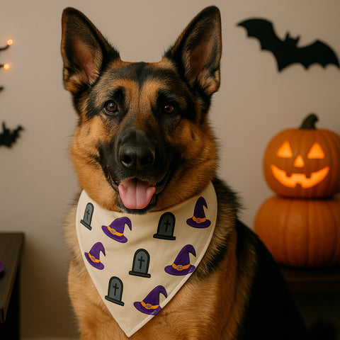 Halloween Pet Bandana – Triangle Scarf for Dogs and Cats, Comfortable Lightweight Polyester, One Size Fits Most