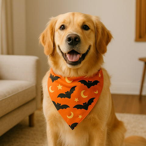 Halloween Pet Bandana – Triangle Scarf for Dogs and Cats, Comfortable Lightweight Polyester, One Size Fits Most