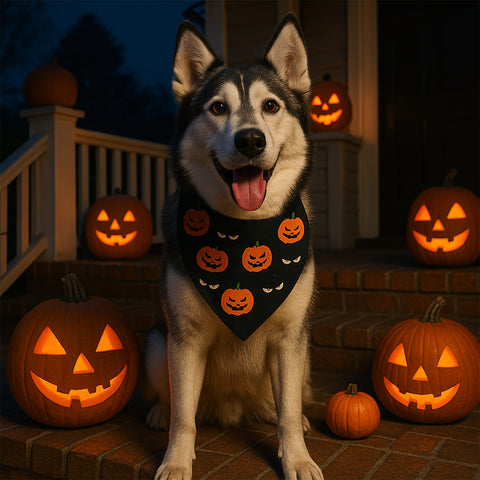 Halloween Pet Bandana – Triangle Scarf for Dogs and Cats, Comfortable Lightweight Polyester, One Size Fits Most