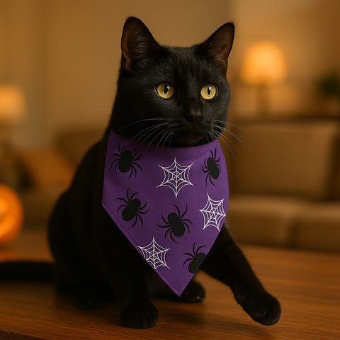Halloween Pet Bandana – Triangle Scarf for Dogs and Cats, Comfortable Lightweight Polyester, One Size Fits Most