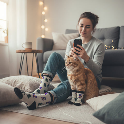 Novelty Matching Pet and Owner Fun Socks Pet Lover Gifts