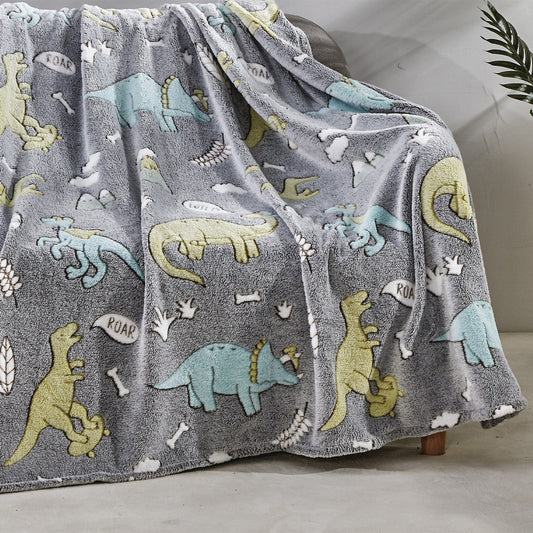Glow in the Dark Ultra Soft Micro Plush Fleece Blanket 50" x 60" Throw for Kids and Teens – Lightweight, Cozy, Machine Washable Blanket for Bed, Couch, or Travel