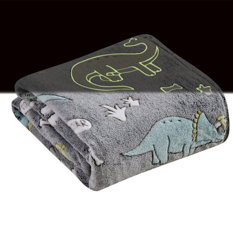 Glow in the Dark Ultra Soft Micro Plush Fleece Blanket 50" x 60" Throw for Kids and Teens – Lightweight, Cozy, Machine Washable Blanket for Bed, Couch, or Travel