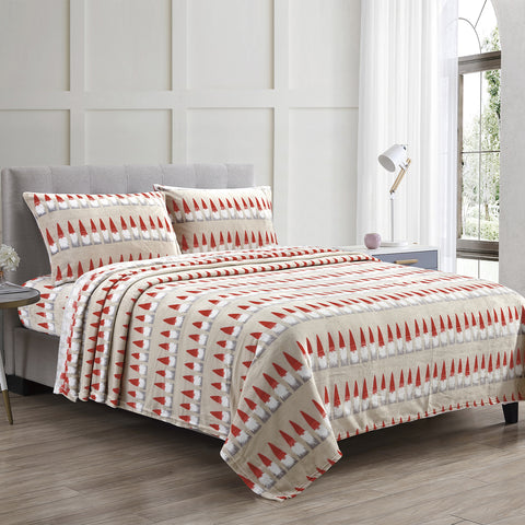 Gnome Santa Wrinkle-Resistant Ultra-Soft Premium All-Season Bed Sheet Set  Soft Brushed Polyester Christmas Bedding
