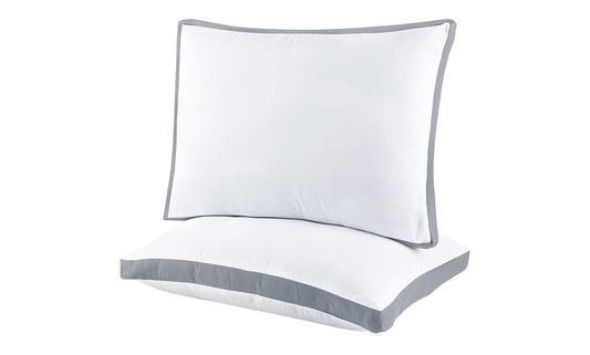 2-Pack: Down Alternative Gusseted  Medium Firm Pillows Plush Fiber Filling for Back, Stomach & Side Sleeper