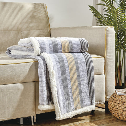 2-Pack Ultra-Soft Microplush Printed Sherpa Throw Blankets – 50" x 60"  Lightweight Warm Fleece Blankets for Couch, Sofa & Bed | 100% Polyester | Machine Washable