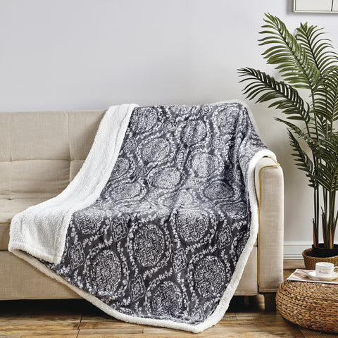2-Pack Ultra-Soft Microplush Printed Sherpa Throw Blankets – 50" x 60"  Lightweight Warm Fleece Blankets for Couch, Sofa & Bed | 100% Polyester | Machine Washable