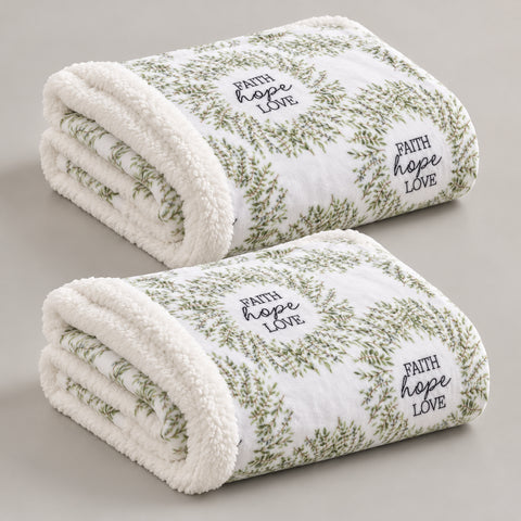 2-Pack Ultra-Soft Microplush Printed Sherpa Throw Blankets – 50" x 60"  Lightweight Warm Fleece Blankets for Couch, Sofa & Bed | 100% Polyester | Machine Washable