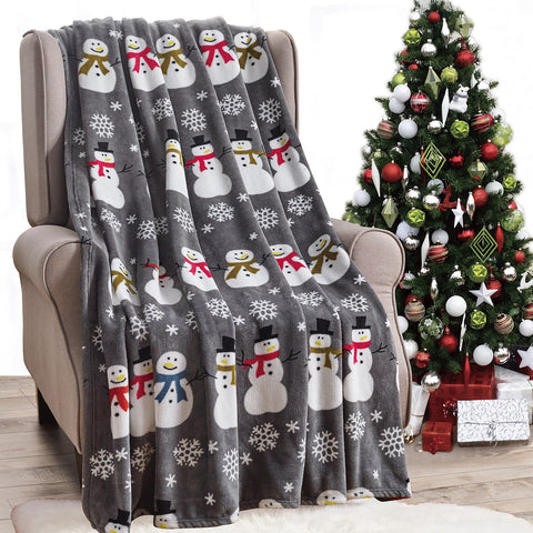 Holiday and Christmas Micro Plush Throw Blanket – Soft 50" x 60" Cozy Blanket for Couch, Bed, or Living Room – Lightweight, Warm, All-Season Comfort, Machine Washable