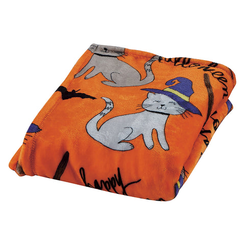 Ultra Soft Micro Plush Halloween Themed 50" x 60" Throw Blanket –  Cozy Blanket for Couch, Bed, or Living Room – Lightweight, Warm, All-Season Comfort, Machine Washable