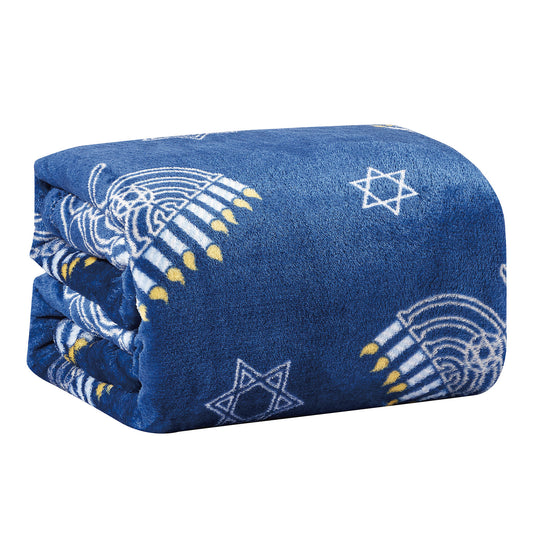 Ultra Soft Hanukkah Micro Plush Throw Blanket – 50" x 60" Cozy Lightweight Blanket for Couch, Bed, or Travel – Warm, Durable, Machine Washable Holiday Décor Gift
