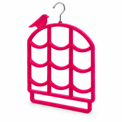 Velvet Scarf Hanger – Nonslip Closet Organizer, Black or Hot Pink