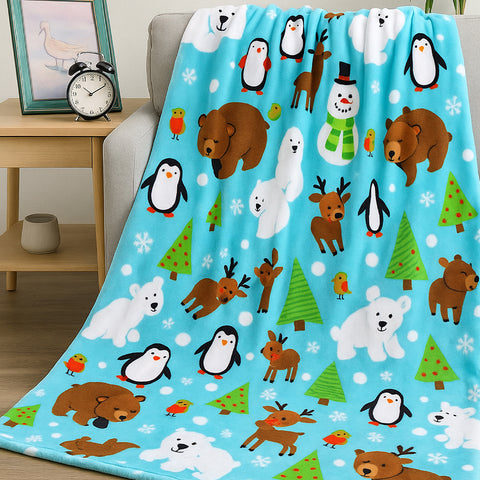Holiday and Christmas Micro Plush Throw Blanket – Soft 50" x 60" Cozy Blanket for Couch, Bed, or Living Room – Lightweight, Warm, All-Season Comfort, Machine Washable