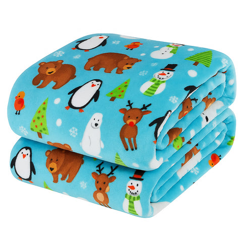 Holiday and Christmas Micro Plush Throw Blanket – Soft 50" x 60" Cozy Blanket for Couch, Bed, or Living Room – Lightweight, Warm, All-Season Comfort, Machine Washable