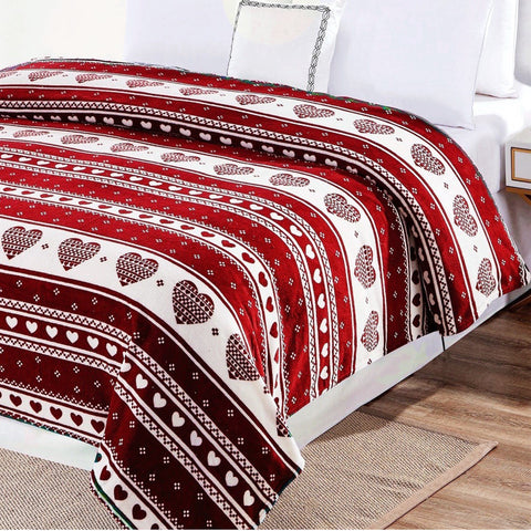 Heartfelt Fleece Blanket – Soft and Cozy Micro Plush Throw for Bed, Couch, or Dorm – Lightweight, Breathable Blanket