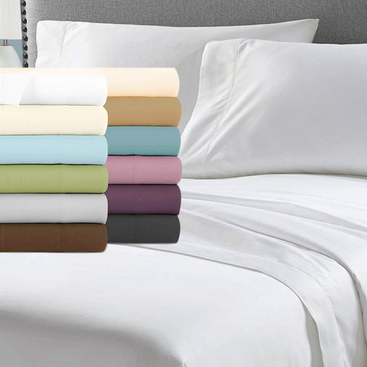 4-Piece: Deep Pocket Soft Buttery Bamboo-Blend Luxury Linens Sheet Set