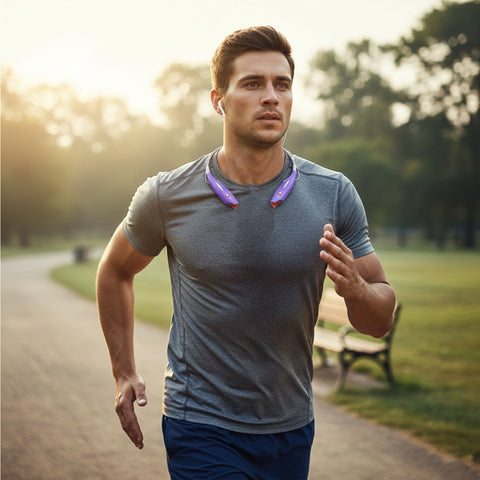 Bluetooth 4.0 Wireless Sports Neckband Headphones – Stereo In-Ear Earbuds with 10-Hour Battery, Water-Resistant Sweatproof Design, Noise Reduction & Echo Cancellation Mic, Magnetic Earbud Storage, Vibrate Call Alert