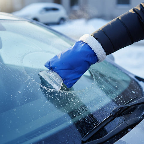 Thermal Ice Scraper Glove – Fleece-Lined Winter Car Window Scraper Mitt for Snow & Ice Removal – Keeps Hands Warm and Dry – One Size Fits Most, Easy to Store