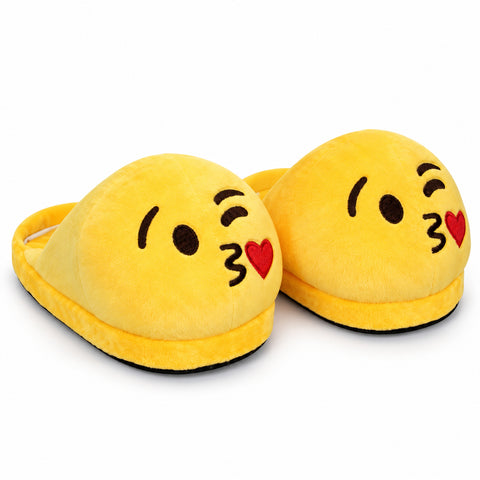 Plush Emoji Slippers – Soft Novelty House Footwear