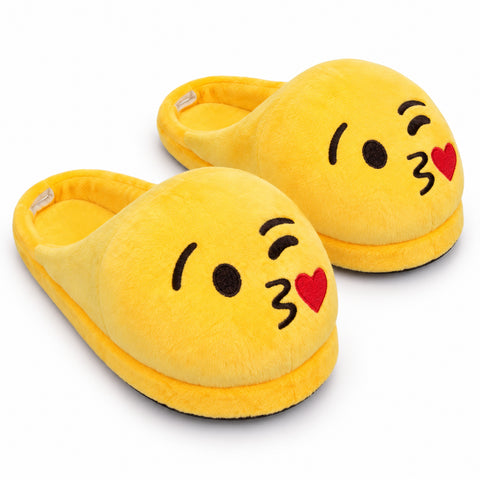 Plush Emoji Slippers – Soft Novelty House Footwear