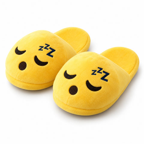 Plush Emoji Slippers – Soft Novelty House Footwear
