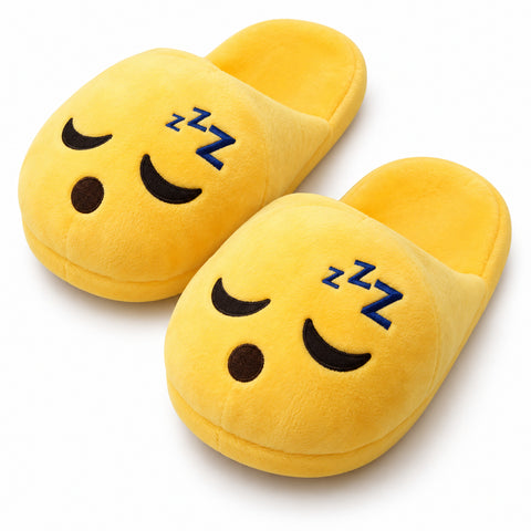 Plush Emoji Slippers – Soft Novelty House Footwear