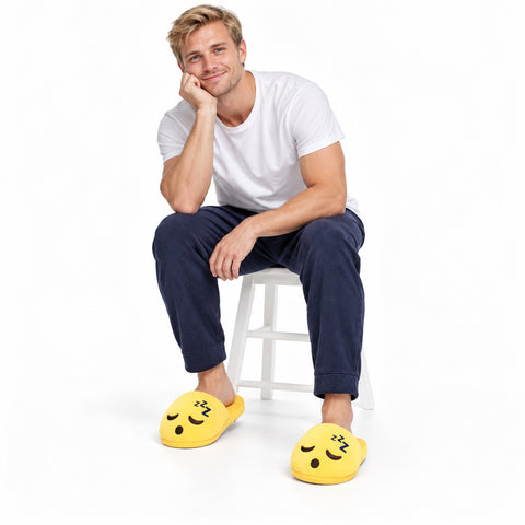 Plush Emoji Slippers – Soft Novelty House Footwear