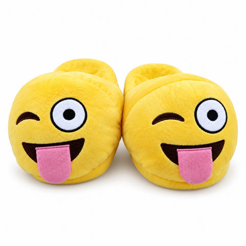 Plush Emoji Slippers – Soft Novelty House Footwear