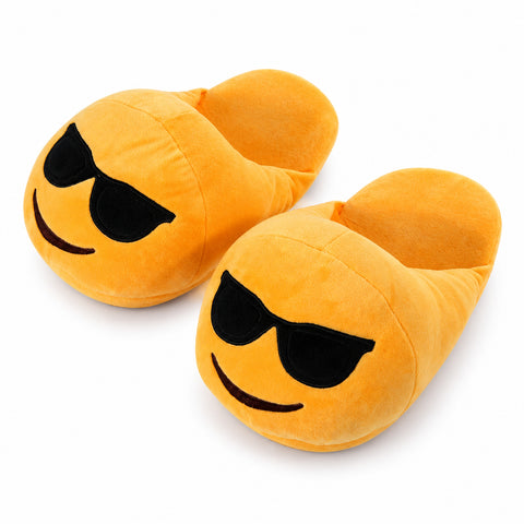 Plush Emoji Slippers – Soft Novelty House Footwear