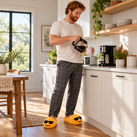 Plush Emoji Slippers – Soft Novelty House Footwear